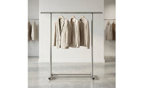 Heavy Duty Rolling Clothes Rack Sturdy Clothes Rack with Wheels Portable Furniture Space-Saving for Balcony