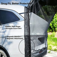 Zippered Car Tailgate Bug Net Breathable Cover Lightweight Netting for Campers, Road Trips