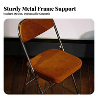 Upholstered Folding Chair Portable Household Furniture Ergonomic for Dining Room