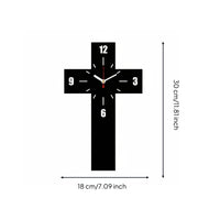 Cross Wall Cross-Shaped Clock Modern Design Home Decor Decorative for Halloween