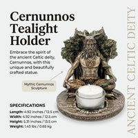 Cernunnos Tealight Holder Statue, Resin