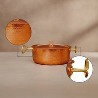 Copper Pot with Lid Elegant Hammered Copper Pot Cookware for Home Cooks