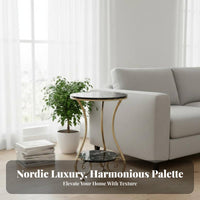 Round Tiered End Table Versatile Tiered Circular Stand Easy to Assemble