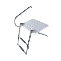 Swim Platform Textured Dot Pattern Stainless Steel Swim Platform Ladder Non-Slip