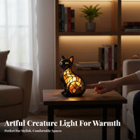 Resin Dog Series Decoration, LED Night Light, Creative Animal Sculpture, Plug-In Button, Desktop Home Decor