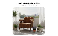 Rustic Minimalist Design Upholstered accentuate Chair sturdy Wood Frame Single Sofa Minimalist and design Armchair Deep Seat for Apartment Dwellers, residents, Readers, Bedroom, Balcony, perusing corner, Home Office