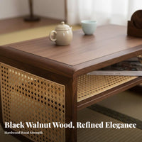 Japanese Tea Table full Wood Foldable Floor Desk meditative-Inspired for Small Spaces