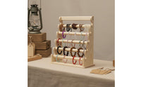 Wood Bracelet Organizer Large Capacity 5-Tier Jewelry Rack Easy Assembly Wooden Bracelet Stand for Spacious Wardrobe