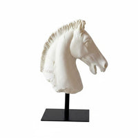 Horse Head Bust New Chinese Design Faux Marble Horse Ornament Tabletop for Study