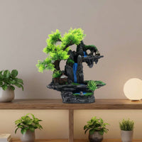 Aquatic Habitat Rockery Landscape Realistic Design Artificial Rockery with Tree Resin Mountain Decoration Aquatic Pet Habitat