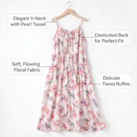 Maxi Dresses for Women Plus Size with Long Sleeve Cardigan, Floral Print Summer Dress Two Piece Set, Polyester Beach Wear