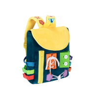 Fine Motor Learning Backpack with Buckles Educational Toddler Backpack with Buckles Problem Solving Sensory Toy Child-Centered for Toddlers, Travel, Home