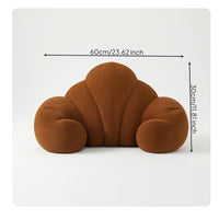 Supportive Arc-shapedShaped Back Cushion Ribbed Backrest with Side Bolsters Soft Support Pillow Cushiony for Readers, Sofa, Dorm Rooms