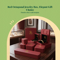 Octagonal Jewelry Box Travel Organizer Plush Display Holder
