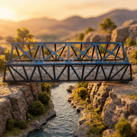 1:87 Scale Girder Bridge Model Kit Self-Assembly Model Bridge Kit with Deck Plastic Unpainted for Hobbyists, Diorama Builders