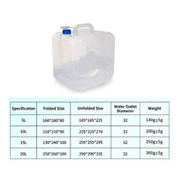 Large Capacity Folding Water Container with Spigot Long-Lasting Collapsible Water Bag Food Grade Liquid Storage for Campers, Camping, Outdoor, Car