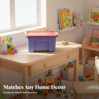 Stackable Box with Lid Visible Contents Clear Box with Colored Lid multi-functional
