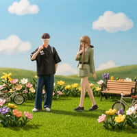 2 Pieces Resin Miniature Figures Scene Modeling Resin Figurines Diorama