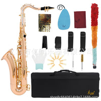 Rose Gold Tenor Saxophone with Abalone Shell Engraving for Beginners