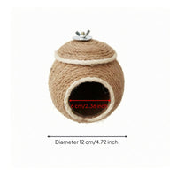 Handwoven Round Bird Nesting House Circular Entrance Rope Bird House Natural Tan Roosting Pocket Small Birds