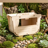 Decorative Design Hamster House and Hamster Hide, Wood Plywood Construction for Small Companions, Assembly Required Wood Habitat