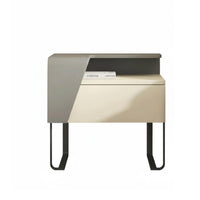 S-Shaped End Table Minimalist Design Nightstand Space-Saving for Small Spaces