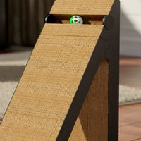 Freestanding Cat Scratching Ramp Wooden Triangular Cat Scratcher Angled Pet Supply for Indoor Cats, Kittens, Corner, Living Room, Home