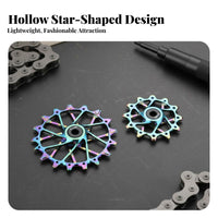 2 Pieces Ceramic Bearing Guide Wheels CNC Machined 12T 16T Pulley Wheel Set Rear Derailleur Pulley Wheels Lightweight