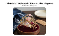 Traditional Chinese Dress Hair Crown Elegant Design Butterfly Flower Tiara Details Traditional Chinese Dress Hair Ornament for Women, Cosplayers