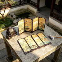 青云志山水屏风桌面摆件玄关柜茶桌家居装饰品中国风客厅摆画礼品