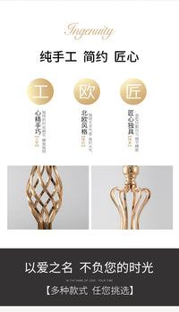 婚庆道具 新款麻花烛台桌花花器 欧式金色电镀摆件 T台路引装饰