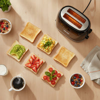 2-Slice Toaster with Wide Slots Removable 2-Slice Toaster with Crumb Tray Appliance Compact Electric for Busy Households