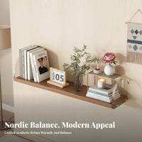 Floating Shelf with Acrylic Brackets Nordic Design Wall Decor Space Saving