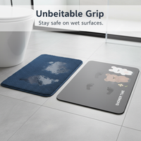 Diatomaceous Earth Bath Mat Super Absorbent Quick Dry Non-Slip for Bathroom & Home