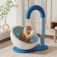 Woven Cat Scratching Bed Paper Rope Cat Tree with Bed Soft Activity Centre Soft for Cats, Kittens, Living Room, Bedroom