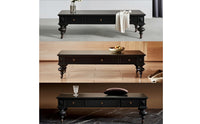 Coffee Table with Drawers Solid Wood Oak Coffee Table Vintage for Living Room