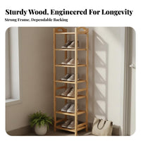 Space-Saving Vertical Shoe Rack Sturdy Multi-Tier Vertical Shelf Narrow Design Footwear Stand Dust-Proof Shelves for Apartment Dwellers, Homeowners, Students, Entryway, Small Areas, Hallway, Dorm Room