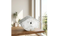 Distressed Finish Garden Decor Corrugated Roof Metal Birdhouse Ornament