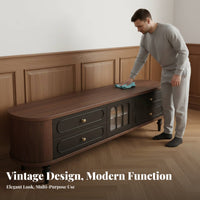 2 Pieces TV Stand and Coffee Table Combo Walnut Color Finish TV Stand and Coffee Table Set centralera Modern design Media Console for Living Room