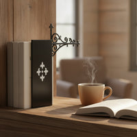 Decorative Shelf Divider with Bracket Ornate Bookshelf Divider Sturdy Bookend Bracket Space-Saving for Readers