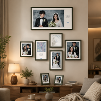 Matte Black Photo Frame Set Resin Gallery Wall Picture Display for Home