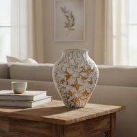 Embossed Metal Vase Luxury Feel Metal Vase Artistic Decorative Home Decor for Living Room
