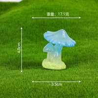 彩色夜光蘑菇发光小摆件 盆景多肉园艺鱼缸桌面装饰DIY用品配件