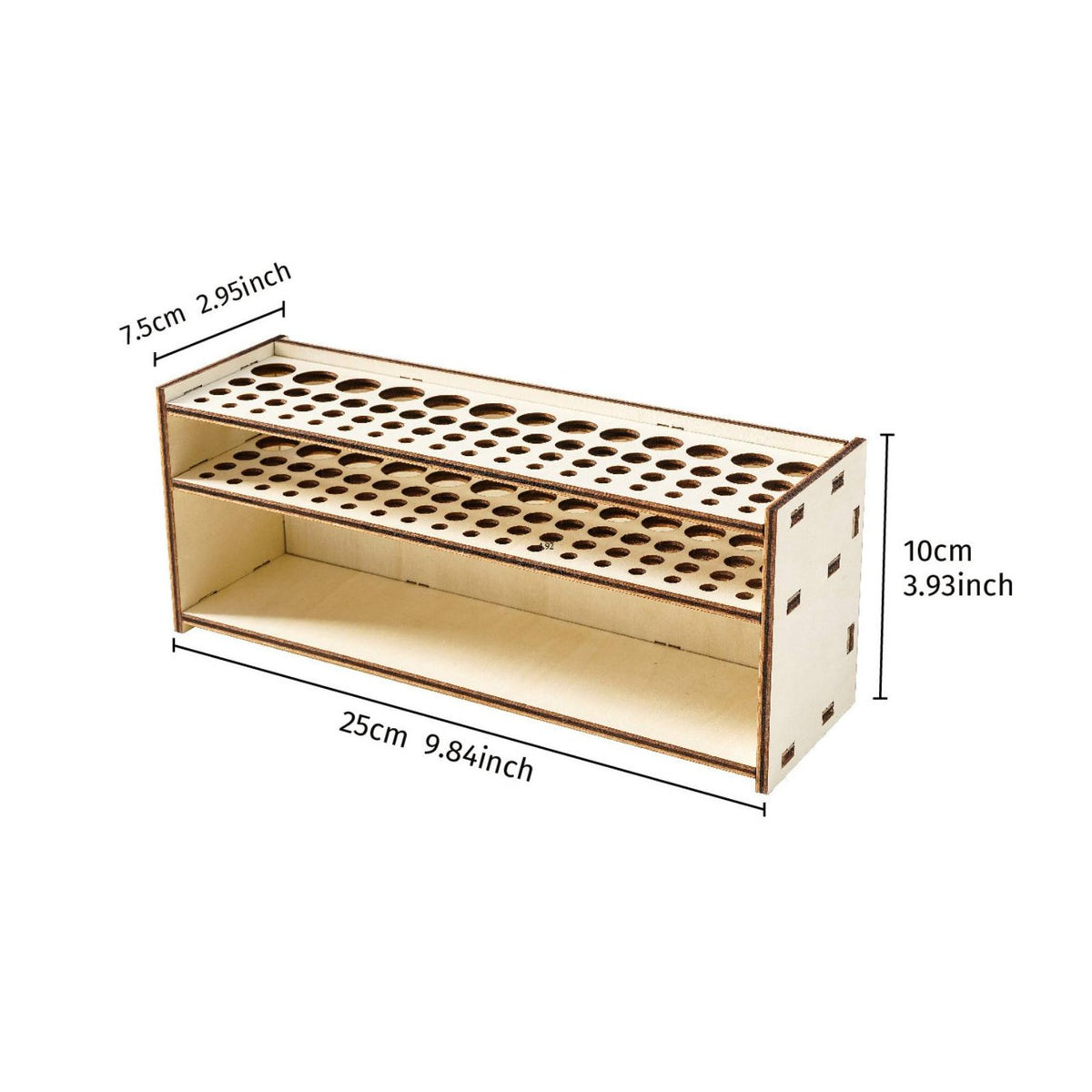 Wooden Makeup Brush Holder Minimalist Design Multi-Hole Pen Stand Large Capacity
