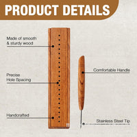 Wooden Book Binding Kit with Hole Punch Stand for Book Lovers, Paper File Binding