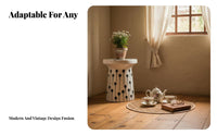 Spotted Mushroom Seat Multi-Functional Plant Stand Glazed Finish for Entryway