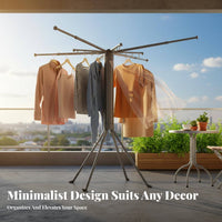 Foldable Clothes Horse Portable Foldable Rotary Clothes Rack Large Capacity