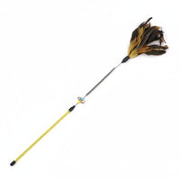 Cat Teaser Rod with Bell Interactive Play Cat Feather Teaser Steel Wire Feather Toy for Indoor