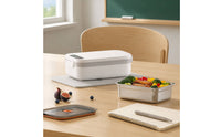 Rechargeable Heated Lunch Box with Stainless Steel Container Cordless Electric Lunch Box with Container Portable Food Warmer Self-Heating for Office Workers, Commuters, Students, Travel, School, Road Trips