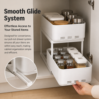 White Drawer Organiser, 11.3x28.1x11.5cm Pantry Organiser for Kitchen Cabinets, Modern Minimalist Drawer Dividers